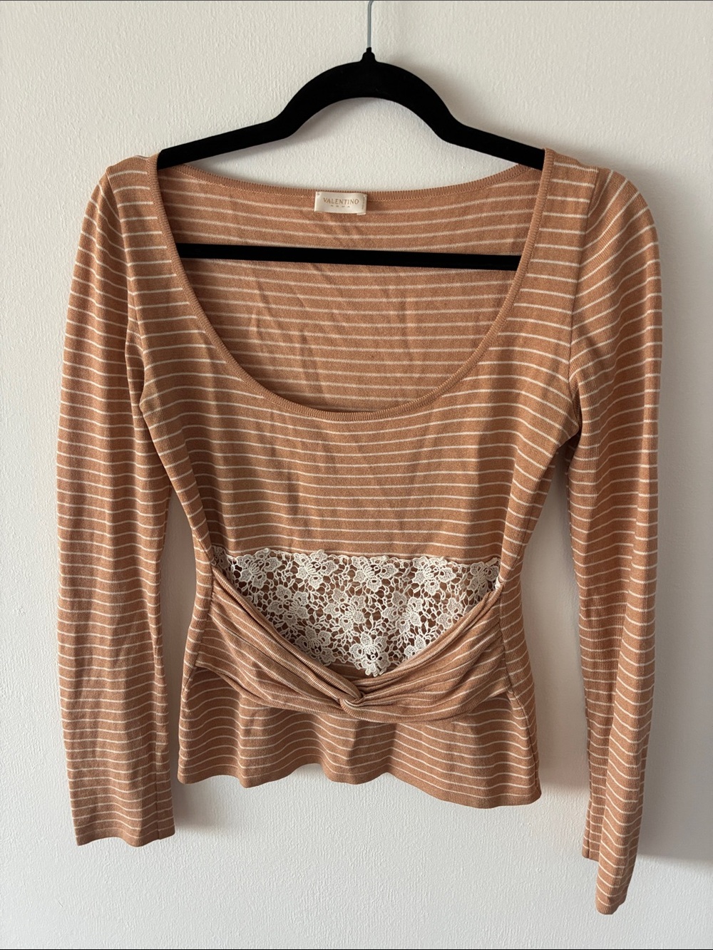 Valentino Roma Striped Knit Top